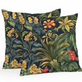 thumbnail image 1 of Outdoor Pillow Cover Vintage Tropical Flowers Set of 2 Waterproof Throw Pillowcases Red Yellow Flower Decorative Patio Furniture Pillows for Couch Garden Indoor & Outdoor Use, 1 of 9