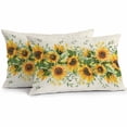 thumbnail image 1 of Outdoor Pillow Cover Watercolor Sunflower Leaves Set of 2 Waterproof Throw Pillowcases Vintage Plant Decorative Patio Furniture Pillows for Couch Garden Indoor & Outdoor Use, 1 of 9