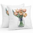 thumbnail image 1 of Outdoor Pillow Cover Watercolor Tulip Set of 2 Waterproof Throw Pillowcases Yellow Flowers Leaf Decorative Patio Furniture Pillows for Couch Garden Indoor & Outdoor Use, 1 of 9