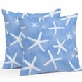 thumbnail image 1 of Outdoor Pillow Cover White Starfish Set of 2 Waterproof Throw Pillowcases Blue Background Decorative Patio Furniture Pillows for Couch Garden Indoor & Outdoor Use, 1 of 9