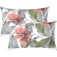 thumbnail image 1 of Outdoor Pillow Covers 12x20 Inch Fade Resistant Patio Lumbar Pillow Covers, All Weather Throw Cushion Cases for Sofa Couch Decoration, 2 Pack, Clemens Noir Pink, 1 of 6