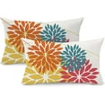 thumbnail image 1 of Outdoor Pillow Covers 12x20 Inch Set of 2 Orange Yellow Red Flower Decorative Waterproof Fall Summer Outdoor Pillow Covers for Patio Funiture Garden Couch 168G12, 1 of 1