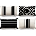 thumbnail image 1 of Outdoor Pillow Covers 12x20 Inch Set of 4 Waterproof Modern Geometry Throw Pillows Outdoor Summer Waterproof Decor for Patio Funiture Garden Polyester Cushion Covers 013A12, 1 of 1