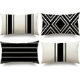thumbnail image 1 of Outdoor Pillow Covers 12x20 Inch Set of 4 Waterproof Modern Geometry Throw Pillows Outdoor Summer Waterproof Decor for Patio Funiture Garden Polyester Cushion Covers 013A12, 1 of 1