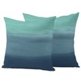 thumbnail image 1 of Outdoor Pillow Covers 16x16 Set of 2, Teal Blue Ombre Waterproof Patio Throw Pillow Covers for Couch Sofa Chair, Modern Abstract Art Texture Decorative Pillowcases for Throw Pillows, 1 of 9