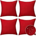 thumbnail image 1 of Outdoor Pillow Covers 16x16 Set of 4, Red Outdoor Throw Pillows for Couch Patio Waterproof Slipcovers for Christmas Holiday, 16 inches, 40 cm, 4 Pieces, Red, 1 of 8