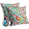 thumbnail image 1 of Outdoor Pillow Covers 18x18 Inch Set of 2 Colorful Paisley Decor Throw Pillow Covers Outdoor Autumn Waterproof Pillow Covers Decor for Patio Funiture Garden Sofa Couch 7C, 1 of 6