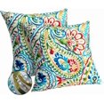 thumbnail image 1 of Outdoor Pillow Covers 18x18 Inch Set of 2 Colorful Paisley Decor Throw Pillow Covers Outdoor Summer Waterproof Pillow Covers Decor for Patio Funiture Garden Sofa Couch 7D, 1 of 6