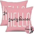 thumbnail image 1 of Outdoor Pillow Covers 18x18 Inch Set of 2 Hello Sunshine Decor Pink Waterproof Throw Pillow Covers Summer Outdoor Waterproof Pillow Covers Decor for Patio Funiture Garden Sofa Couch 020F, 1 of 1