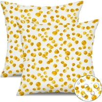 Outdoor Pillow Covers 18x18 Inch Set of 2 Yellow Polka Dot Decor Waterproof Throw Pillow Covers Farmhouse Outdoor Waterproof Pillow Covers Decor for Patio Funiture Garden Sofa Couch 004C