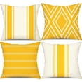 thumbnail image 1 of Outdoor Pillow Covers 18x18 Inch Set of 4 Yellow Waterproof Modern Geometry Throw Pillows Outdoor Summer Waterproof Decor for Patio Funiture Garden Polyester Cushion Covers 013J18, 1 of 6