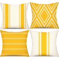 thumbnail image 1 of Outdoor Pillow Covers 18x18 Inch Set of 4 Yellow Waterproof Modern Geometry Throw Pillows Outdoor Summer Waterproof Decor for Patio Funiture Garden Polyester Cushion Covers 013J18, 1 of 6