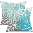 thumbnail image 1 of Outdoor Pillow Covers 18x18 Inch Set of 2 Blue Flower Decorative Waterproof Summer Outdoor Pillow Covers for Patio Funiture Garden Couch 168H18, 1 of 6