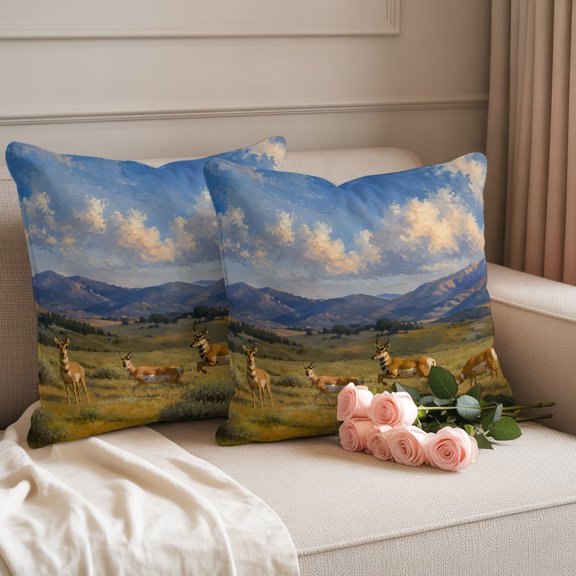 Outdoor Pillow Covers 18x18 Pack of 2, Sheep Farm Grassland Nature Decorative Pillow Cover Waterproof Pillowcase, Country Style Farmhouse Cushion Covers for Garden Patio Sofa Couch Bench