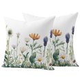 thumbnail image 1 of Outdoor Pillow Covers 18x18 Set of 2, Spring Summer Floral Waterproof Patio Throw Pillow Covers for Couch Sofa Chair, Farmhouse Botanical Flowers Decorative Pillowcases for Throw Pillows, 1 of 9