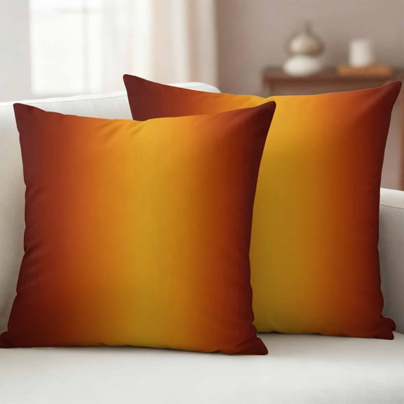 Outdoor Pillow Covers 18x18IN Pack of 2 Modern Minimalist Orange Dark Ombre Waterproof Throw Pillow Case Cushion Covers for Patio Garden Couch Sofa Fall Color Gradient Art Decorative Pillowcases