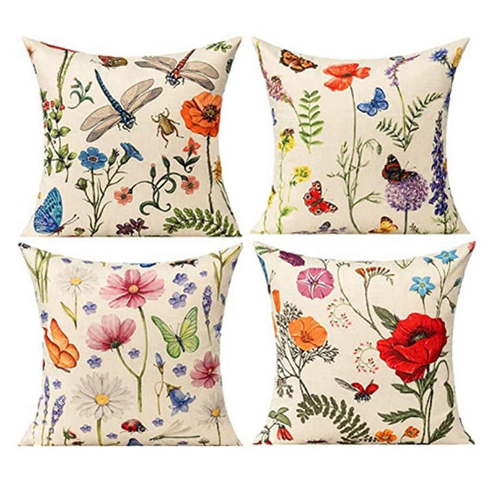 Outdoor Pillow Covers 18x18Inch Set of 4 Outdoor Waterproof Pillow Covers for Patio Furniture Garden