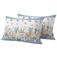 thumbnail image 1 of Outdoor Pillow Covers 20x12 Set of 2, Beige Starfish Coastal Waterproof Patio Throw Pillow Covers for Couch Sofa Chair, Blue Summer Beach Coral Shell Nautical Decorative Pillowcases for Throw Pillows, 1 of 9