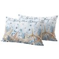thumbnail image 1 of Outdoor Pillow Covers 20x12 Set of 2, Blue Starfish Coastal Waterproof Patio Throw Pillow Covers for Couch Sofa Chair, Nautical Summer Beach Ocean Coral Decorative Pillowcases for Throw Pillows, 1 of 9