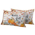 thumbnail image 1 of Outdoor Pillow Covers 20x12 Set of 2, Fall Pumpkin Waterproof Patio Throw Pillow Covers for Couch Sofa Chair, Orange White Thanksgiving Maple Leaf Decorative Pillowcases for Throw Pillows, 1 of 9