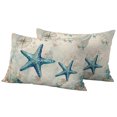 thumbnail image 1 of Outdoor Pillow Covers 20x12 Set of 2, Teal Starfish Coastal Waterproof Patio Throw Pillow Covers for Couch Sofa Chair, Vintage Summer Beach Nautical Decorative Pillowcases for Throw Pillows, 1 of 9