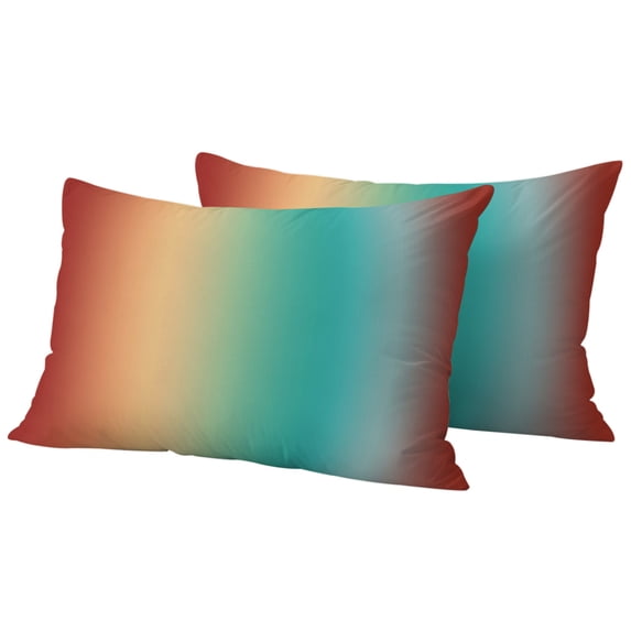 Outdoor Pillow Covers 20x12 Set of 2, Yellow Green Orange Ombre Waterproof Patio Throw Pillow Covers for Couch Sofa Chair, Modern Art Abstract Aesthetics Decorative Pillowcases for Throw Pillows