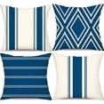 thumbnail image 1 of Outdoor Pillow Covers 20x20 Inch Set of 4 Blue Waterproof Modern Geometry Throw Pillows Outdoor Summer Waterproof Decor for Patio Funiture Garden Polyester Cushion Covers 013K20, 1 of 6