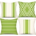 thumbnail image 1 of Outdoor Pillow Covers 20x20 Inch Set of 4 Green Waterproof Modern Geometry Throw Pillows Outdoor Summer Waterproof Decor for Patio Funiture Garden Polyester Cushion Covers 013H20, 1 of 6