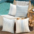 thumbnail image 1 of Outdoor Pillow Covers 20x20 Inch Set of 4 Light Blue Waterproof Modern Geometry Throw Pillows Outdoor Summer Waterproof Decor for Patio Funiture Garden Polyester Cushion Covers 013P20, 1 of 6