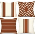 thumbnail image 1 of Outdoor Pillow Covers 20x20 Inch Set of 4 Rust Waterproof Modern Geometry Throw Pillows Outdoor Summer Waterproof Decor for Patio Funiture Garden Polyester Cushion Covers 013M20, 1 of 6