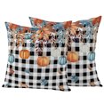 thumbnail image 1 of Outdoor Pillow Covers 20x20 Set of 2, Orange Blue Pumpkins Fall Waterproof Patio Throw Pillow Covers for Couch Sofa Chair, Weeping Botanical Thanksgiving Plaid Pillowcases for Throw Pillows, 1 of 9