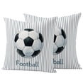 thumbnail image 1 of Outdoor Pillow Covers 26 x 26 Inches, Circle Footballs Striped Waterproof Throw Pillow Cover Set of 2, Black White Stripes Geometric Decorative Square Cushion Covers for Patio/Tent/Couch/Garden, 1 of 9