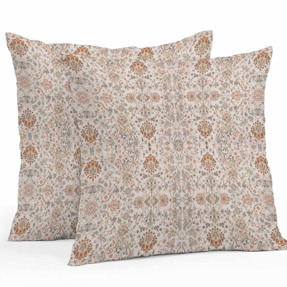 Outdoor Pillow Covers 26 x 26 Inches, Vintage Boho Waterproof Throw Pillow Cover Set of 2, Retro Southwestern Ethnic Mexican Floral Decorative Square Cushion Covers for Patio/Tent/Couch/Garden