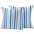 thumbnail image 1 of Outdoor Pillow Covers 26x26 Set of 2, Geometric Stripe Waterproof Patio Throw Pillow Covers for Couch Sofa Chair, Ombre Farmhouse Blue Vertical Striped Decorative Pillowcases for Throw Pillows, 1 of 9