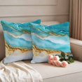 thumbnail image 1 of Outdoor Pillow Covers Abstract Ocean Waves Sand Beach Waterproof Pillow Cases 16x16 Set of 2, Smmer Seaside Throw Pillow Cover Pillowcase for Patio Balcony Couch Garden, 1 of 9