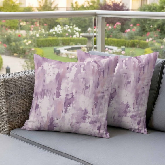 Outdoor Pillow Covers Abstract Retro Purple Tie-dye Waterproof Pillow Cases 20x20 Set of 2, Modern Art Throw Pillow Cover Pillowcase for Patio Balcony Couch Garden