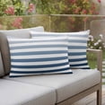thumbnail image 1 of Outdoor Pillow Covers Blue Stripe White Gradient Geometric Waterproof Pillow Cases 20x12 Set of 2, Ocean Coastal Style Throw Pillow Cover Pillowcase for Patio Balcony Couch Garden, 1 of 9