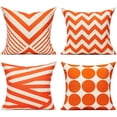 thumbnail image 1 of Outdoor Pillow Covers Fall Patio Orange Throw Pillow Covers 18x18 Fall Decor Boho Furniture Pillow Cases Decorative Cushion Set of 4 for Home Porch Chair Couch Sofa Living Room Geometric, 1 of 6