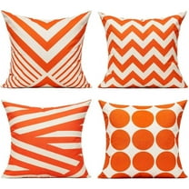 Outdoor Pillow Covers Fall Patio Orange Throw Pillow Covers 18x18 Fall Decor Boho Furniture Pillow Cases Decorative Cushion Set of 4 for Home Porch Chair Couch Sofa Living Room Geometric