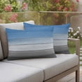 thumbnail image 1 of Outdoor Pillow Covers Farmhouse Gradient Wood Board Waterproof Pillow Cases 20x12 Set of 2, Blue Gray Ombre Wooden Throw Pillow Cover Pillowcase for Patio Balcony Couch Garden, 1 of 9