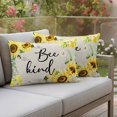 thumbnail image 1 of Outdoor Pillow Covers Farmhouse Sunflower Bee Leaf Waterproof Pillow Cases 20x12 Set of 2, Pastoral Botanical on Linen Throw Pillow Cover Pillowcase for Patio Balcony Couch Garden, 1 of 9