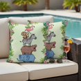 thumbnail image 1 of Outdoor Pillow Covers Funny Elephant Zebra Flamingo Waterproof Pillow Cases 24x24 Set of 2, Tropical Leaves Floral Throw Pillow Cover Pillowcase for Patio Balcony Couch Garden, 1 of 9