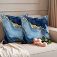 thumbnail image 1 of Outdoor Pillow Covers Navy Blue Marble Texture Ombre Waterproof Pillow Cases 16x16 Set of 2, Modern Minimalist Art Throw Pillow Cover Pillowcase for Patio Balcony Couch Garden, 1 of 9
