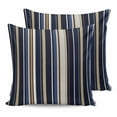 thumbnail image 1 of Outdoor Pillow Covers Pack of 2, Abstract Blue-brown Stripes Waterproof Throw Pillowcase Cushion Cases, Black White Geometric Decorative Pillow Cover for Couch Sofa Home Bed Patio, 1 of 6