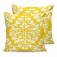 thumbnail image 1 of Outdoor Pillow Covers Pack of 2, Abstract Boho Gold and White Floral Waterproof Throw Pillowcase Cushion Cases, Vintage Aesthetic Decorative Pillow Cover for Couch Sofa Home Bed Patio, 1 of 6