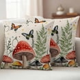 thumbnail image 1 of Outdoor Pillow Covers Pack of 2, Farm Mushroom Butterfly Star Waterproof Throw Pillowcase Cushion Cases, Leaves Herbs Retro Linen Decorative Pillow Cover for Couch Sofa Home Bed Patio, 1 of 9