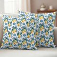 thumbnail image 1 of Outdoor Pillow Covers Pack of 2, Lemon Summer Flower Baroque Style Waterproof Throw Pillowcase Cushion Cases, Watercolor Floral Seamless Decorative Pillow Cover for Couch Sofa Home Bed Patio, 1 of 9