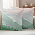 thumbnail image 1 of Outdoor Pillow Covers Pack of 2, Ombre Sage Green Waves Waterproof Throw Pillowcase Cushion Cases, Abstract Bohemian Beach Decorative Pillow Cover for Couch Sofa Home Bed Patio, 1 of 9