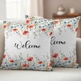 thumbnail image 1 of Outdoor Pillow Covers Pack of 2, Pastoral Orange Blue Flower Leaves Waterproof Throw Pillowcase Cushion Cases, Spring Floral Plant Decorative Pillow Cover for Couch Sofa Home Bed Patio, 1 of 9