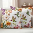 thumbnail image 1 of Outdoor Pillow Covers Pack of 2, Spring Colorful Flower Hummingbird Leaves Waterproof Throw Pillowcase Cushion Cases, Watercolor Floral Decorative Pillow Cover for Couch Sofa Home Bed Patio, 1 of 9